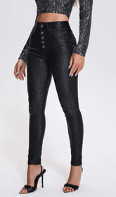 Black Leopard Pants